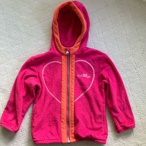 Obermeyer girls fleece zipper Jacket Sz Medium. Barbie pink. Smoke free home.